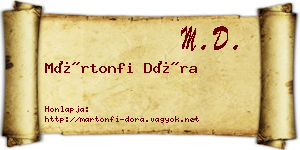 Mártonfi Dóra névjegykártya